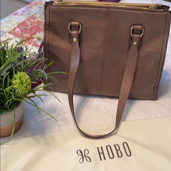 HOBO Handbags - HOBO Genuine Leather Taupe Shoulder Bag - …